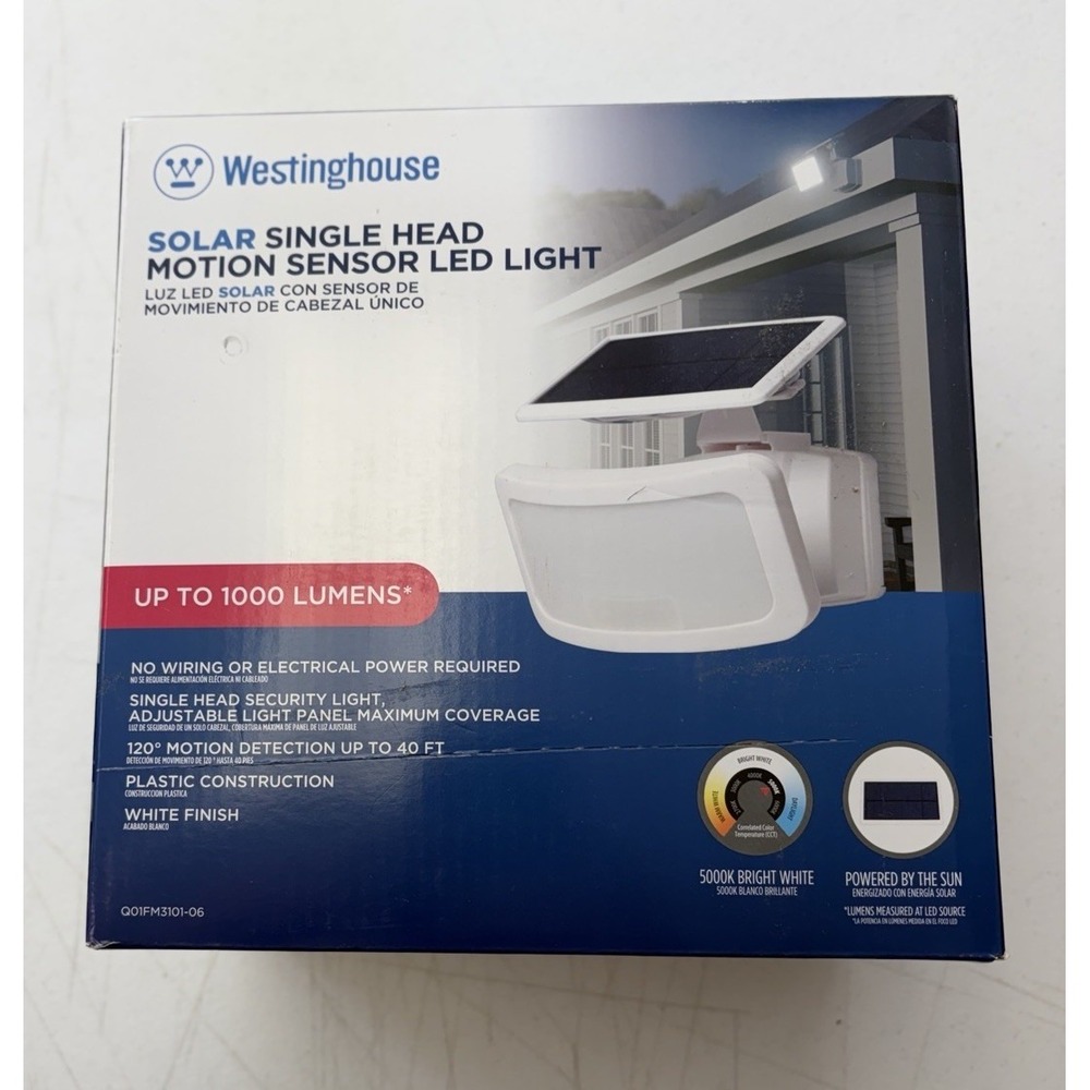 Westinghouse 2000LM Solar Triple Head LED Security Motion Light New.